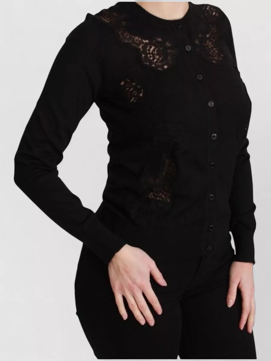 Dolce&Gabbana Cashmere Silk Lace Long-Sleeve Cardigan