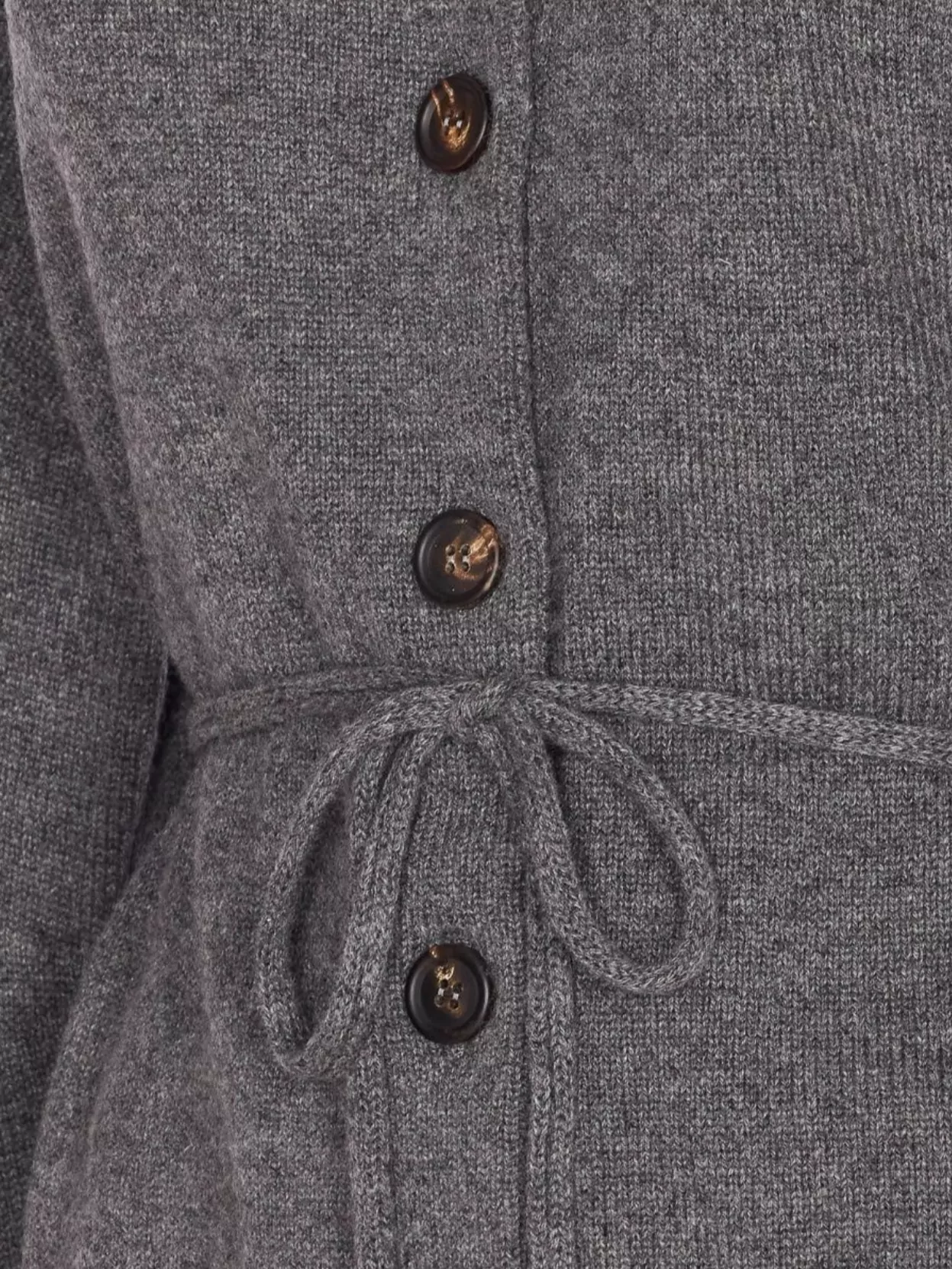Brunello Cucinelli Long Sleeve Cardigan Waist Tie In Gray