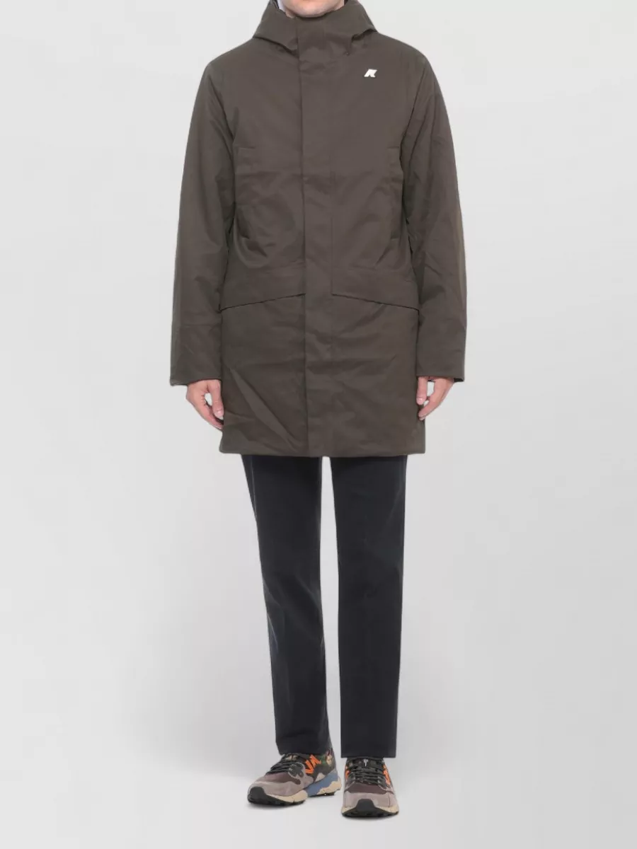 K-Way Hooded Down Jacket Long Sleeves Pockets