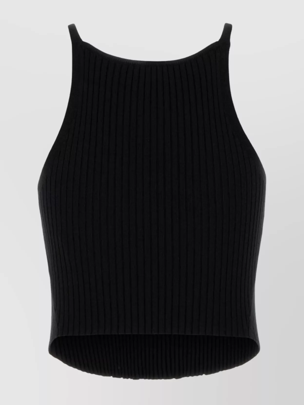 Courrèges Sleeveless Ribbed Cropped Knit Tank Top