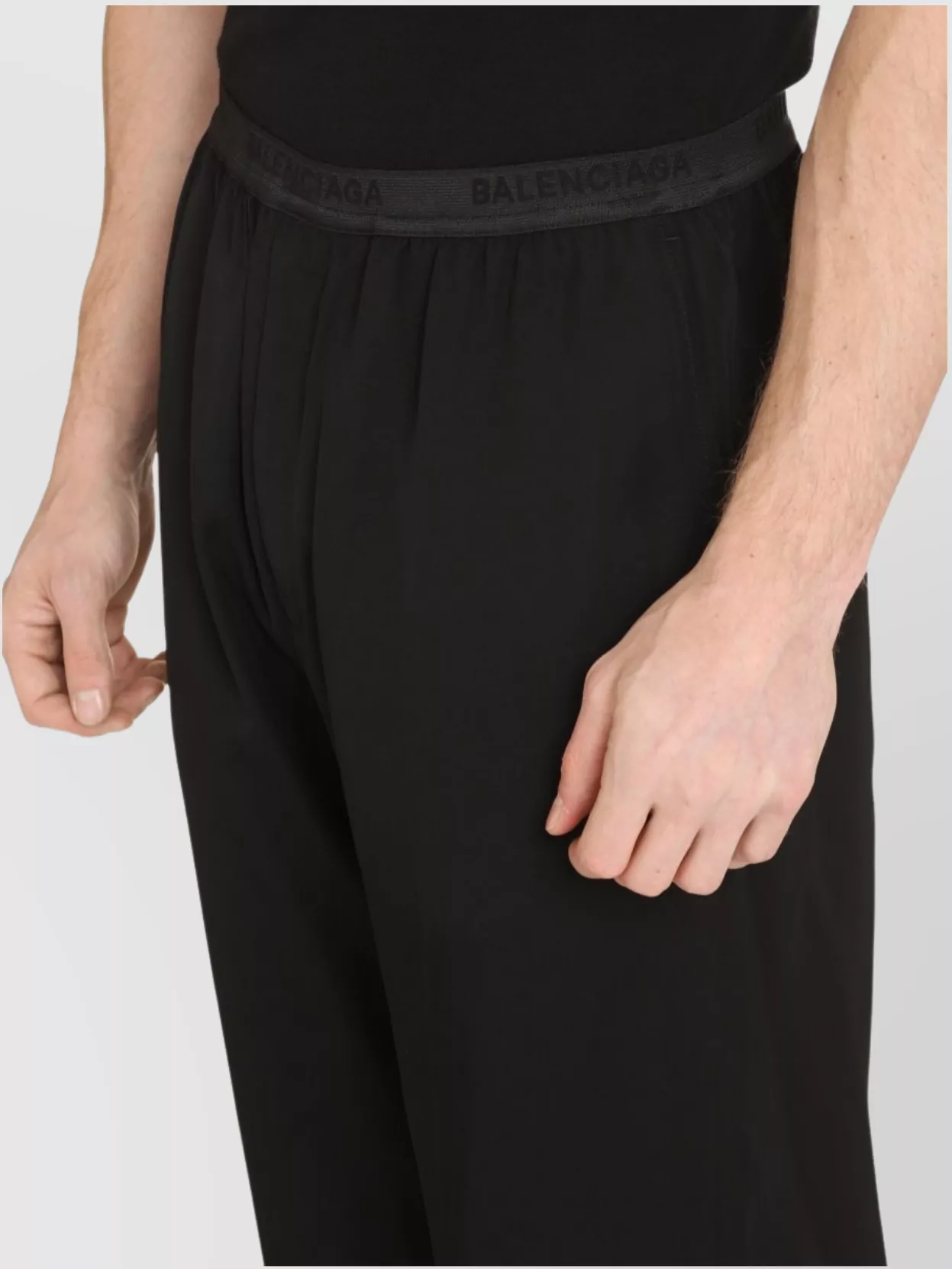 Balenciaga Elastic Waistband Trousers With Back And Side Pockets