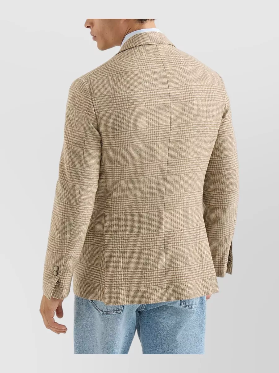 Brunello Cucinelli Cashmere Blend Checked Single Breasted Blazer