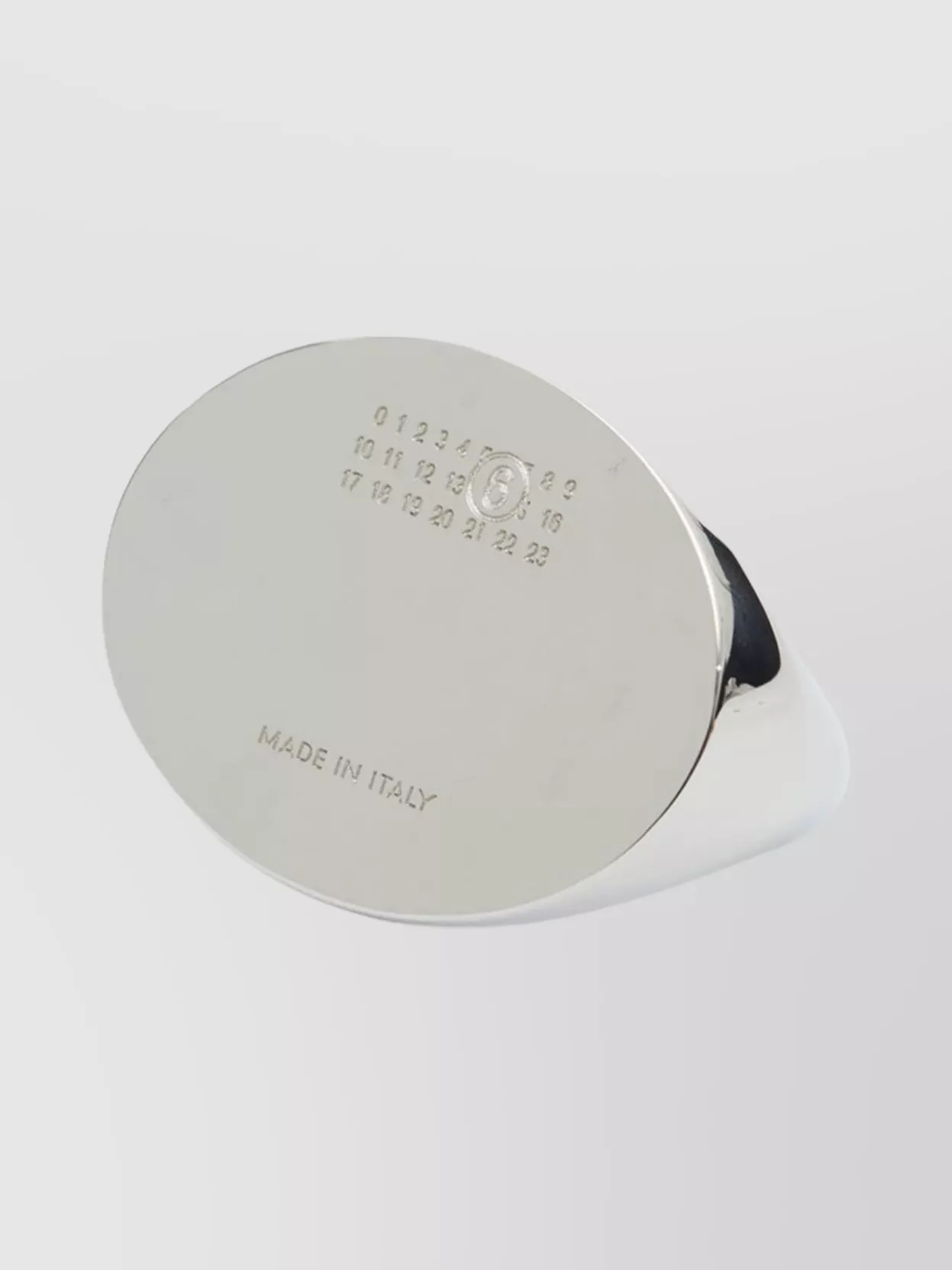 Mm6 Maison Margiela Contemporary Open Metal Ring Engraved Detail