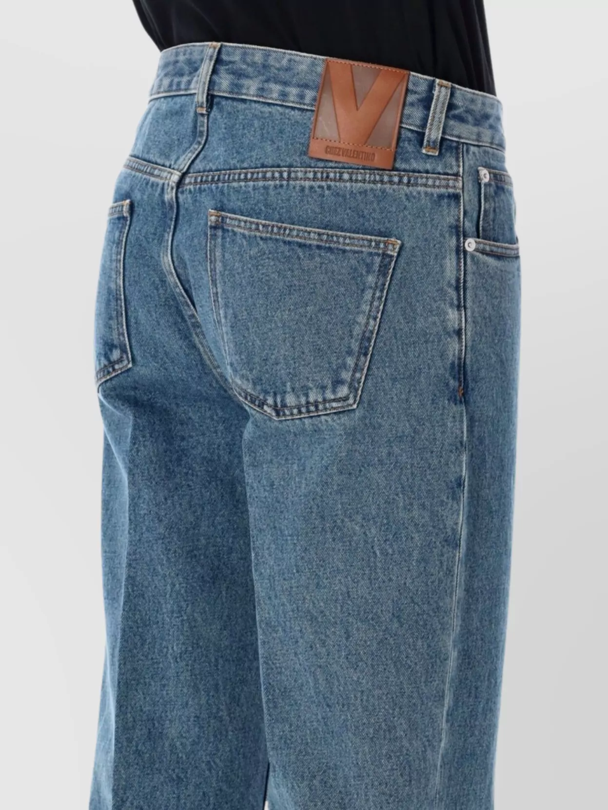 Valentino Garavani Five-Pocket Denim Trousers Featuring Belt Loops