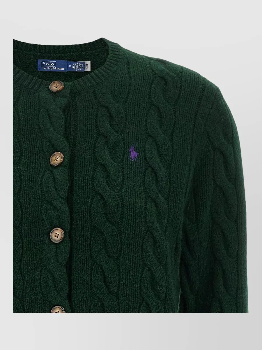 Polo Ralph Lauren Cashmere wool cable knit crew neck cardigan