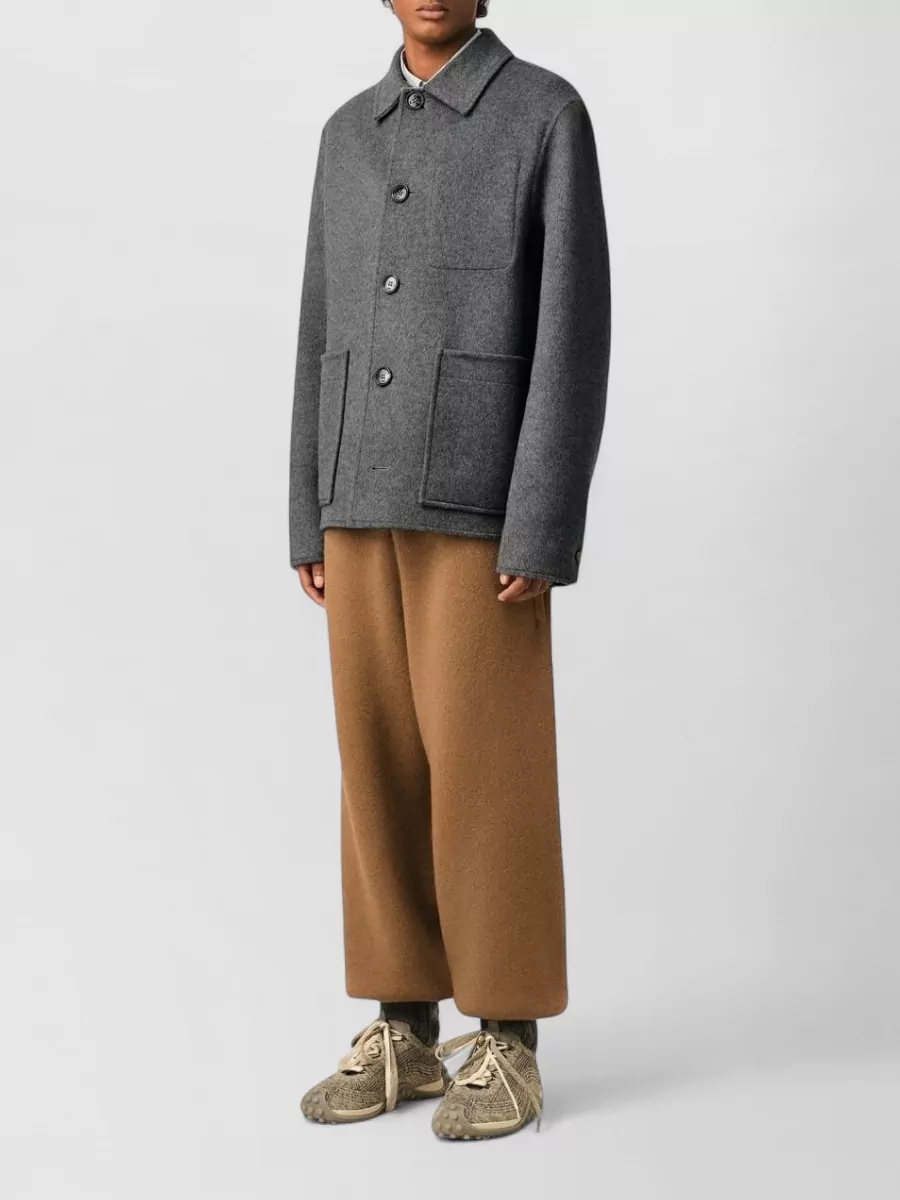 Ami Paris Cashmere Wool Single-Breasted Coat