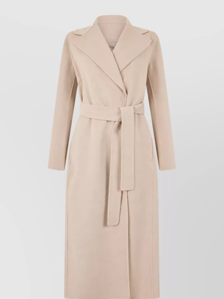 S Max Mara Virgin Wool Belted Long Coat