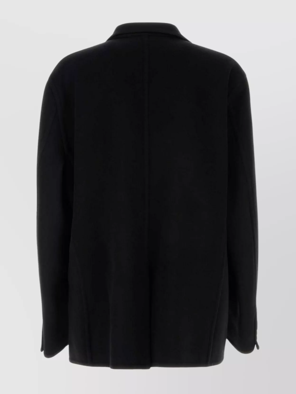 Balenciaga Flannel Blazer With Notch Lapel And Pockets In Black