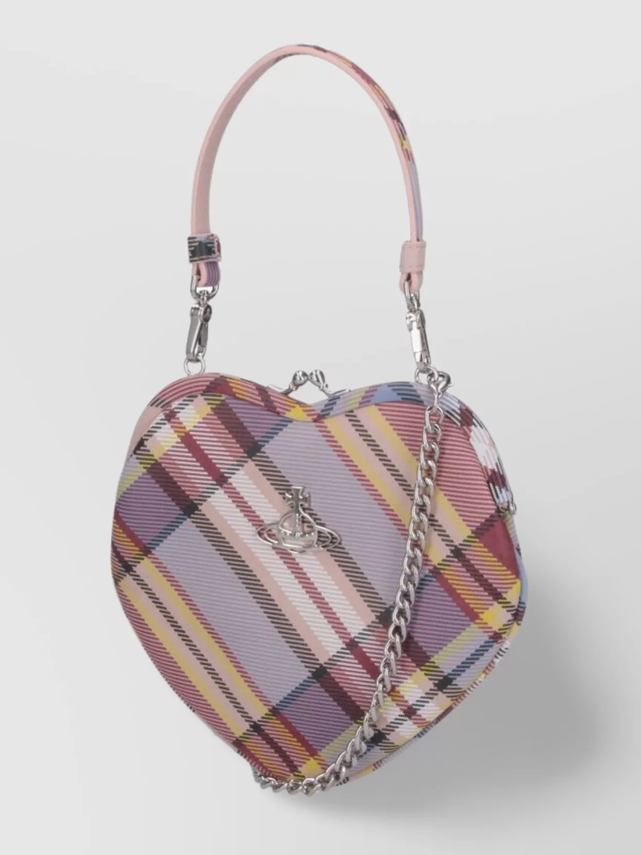 Vivienne Westwood Heart Plaid Top Handle Cross-body Bag