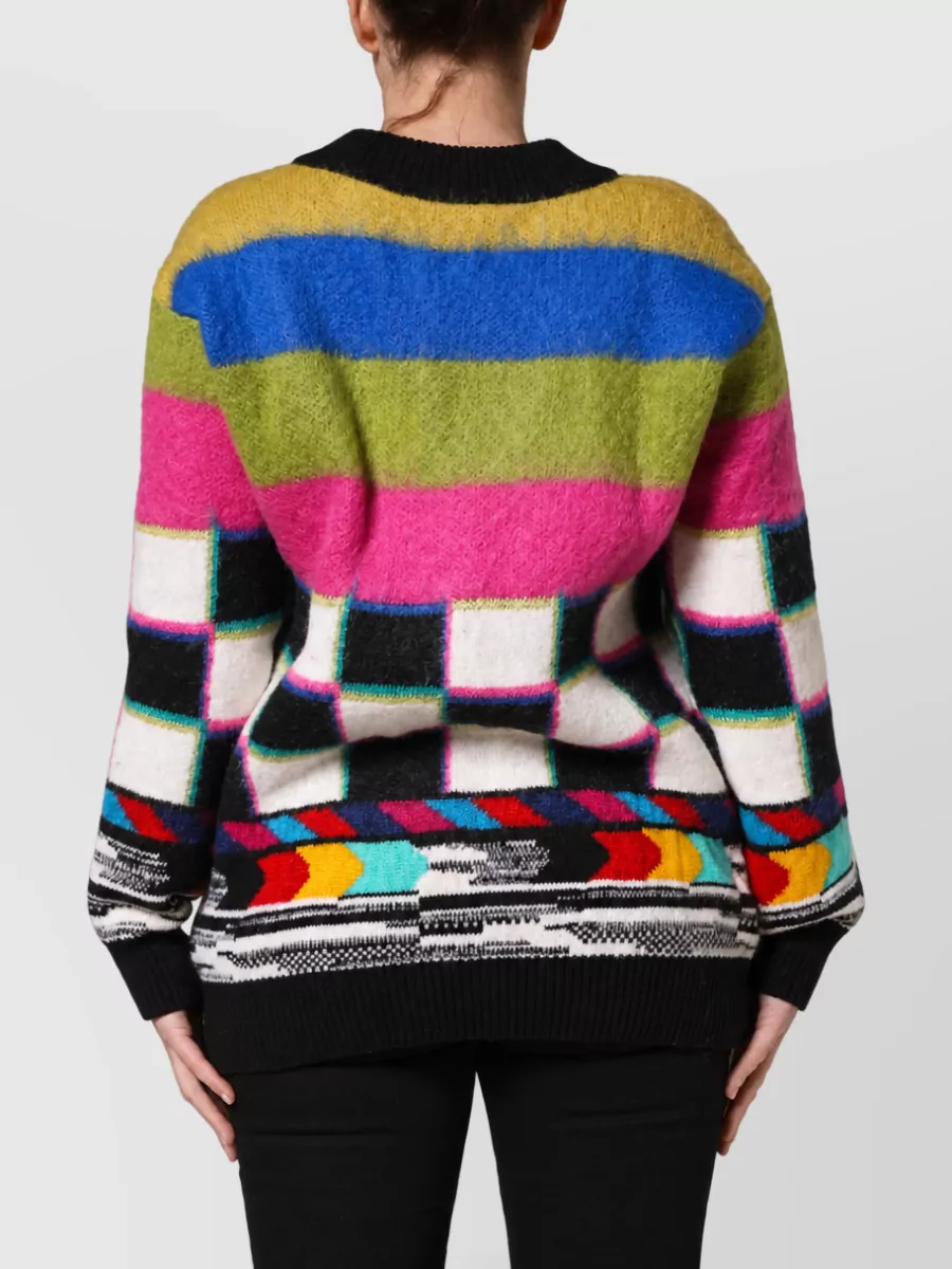 Dolce&Gabbana Cashmere Multicolor Striped V-Neck Jumper