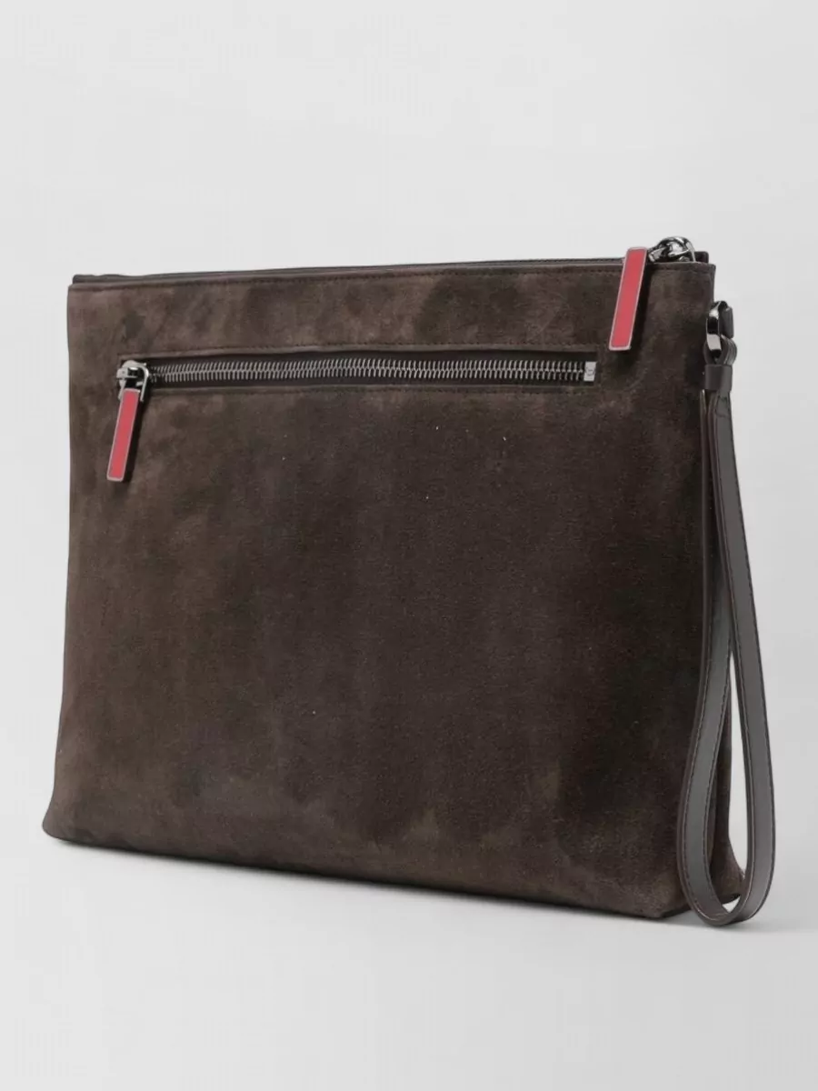 Christian Louboutin Leather Clutch Bag Studded Wrist Strap