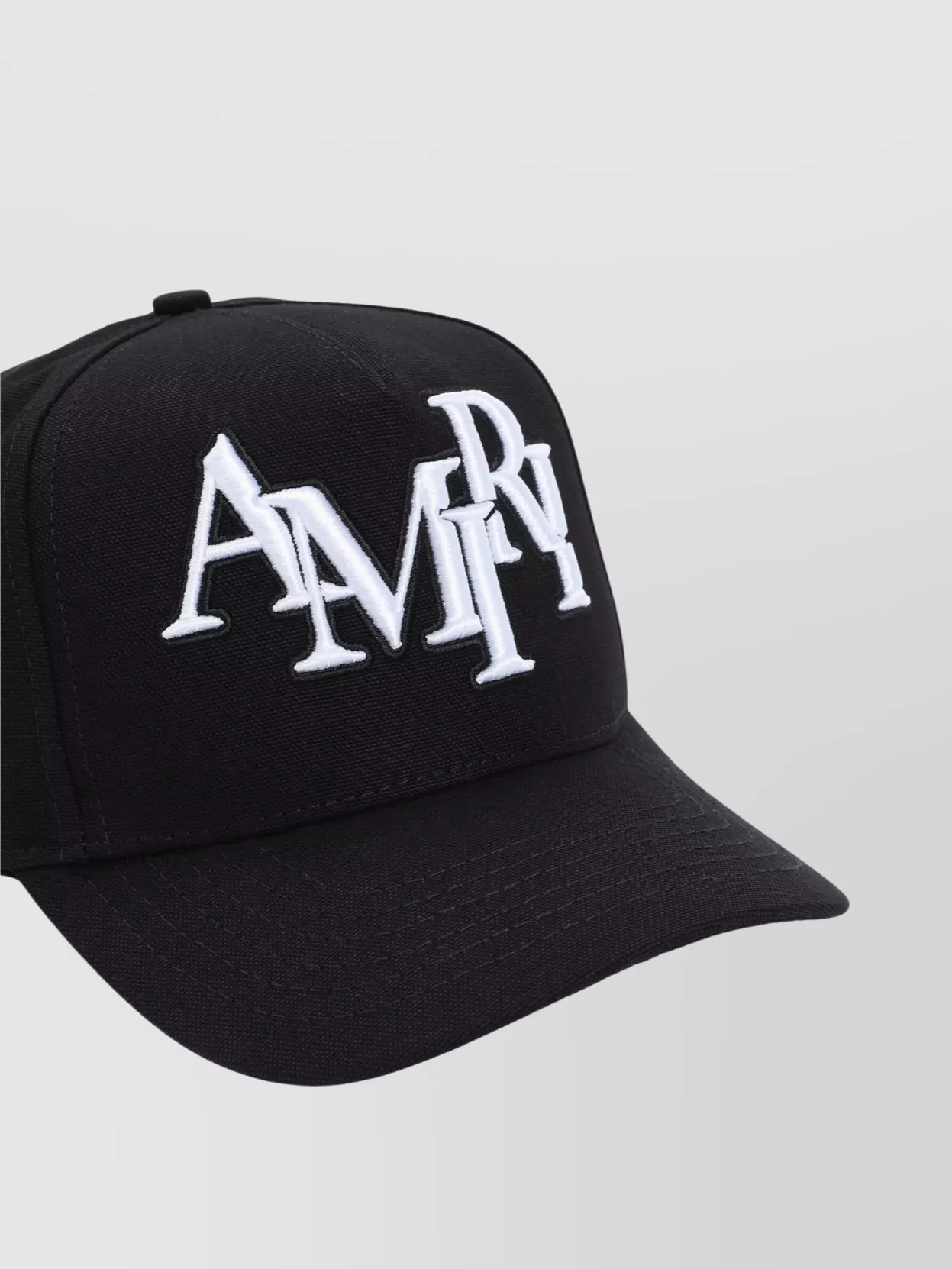 Amiri Structured Black Cotton Cap With Bold Embroidered Detailing In Black