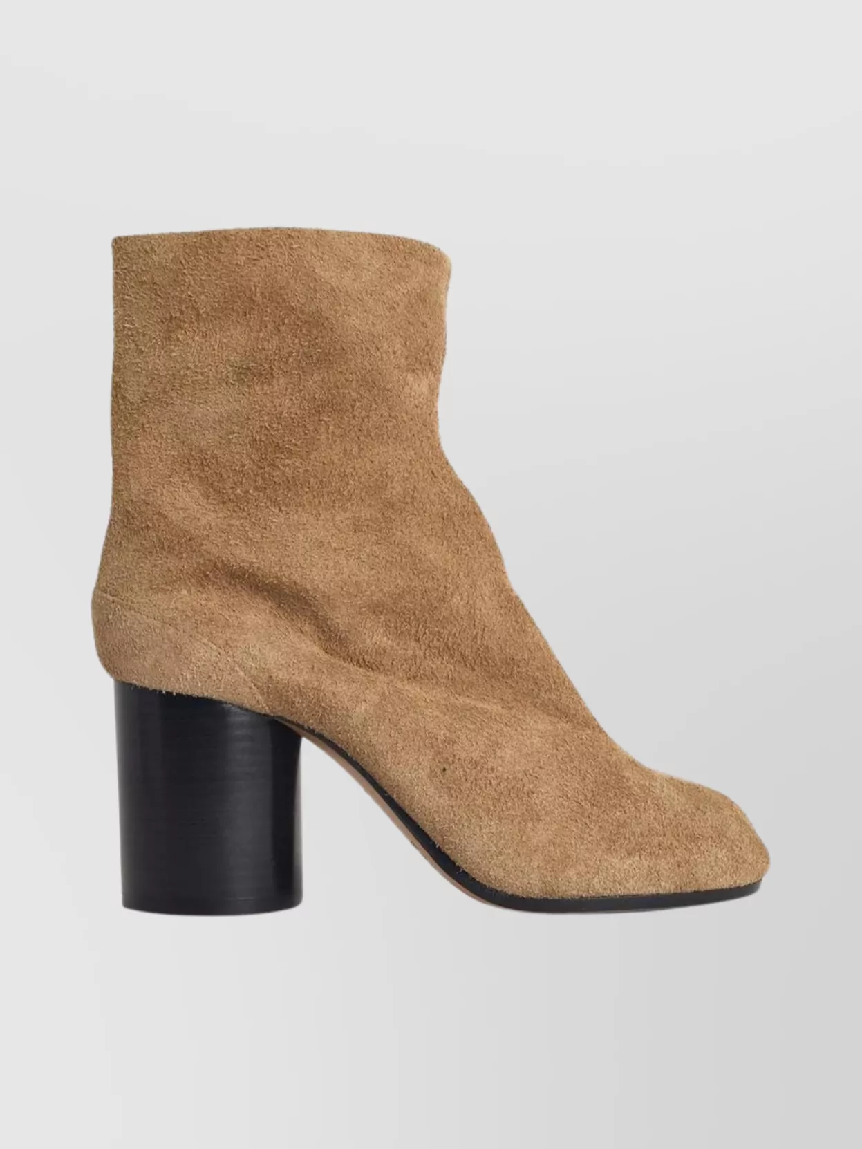Maison Margiela Suede Tabi Ankle Boots With Chunky Heel In Brown