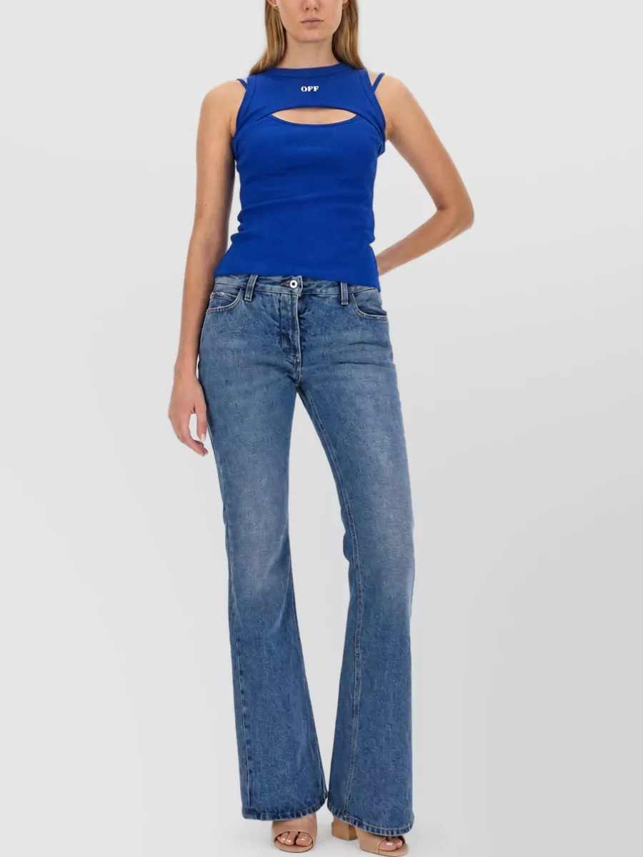 Off-White Wide-Leg Flared Denim Jeans