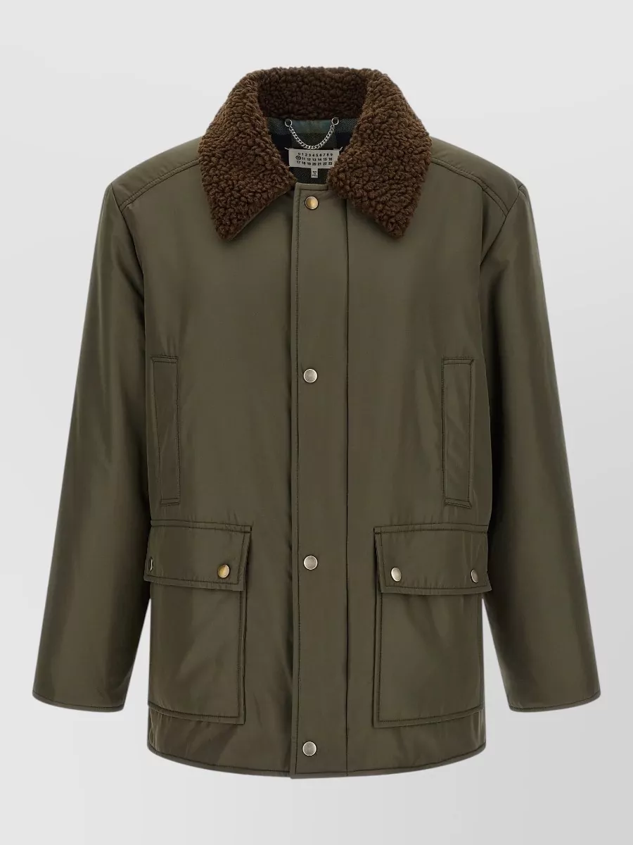 Maison Margiela shearling collar single breasted coat