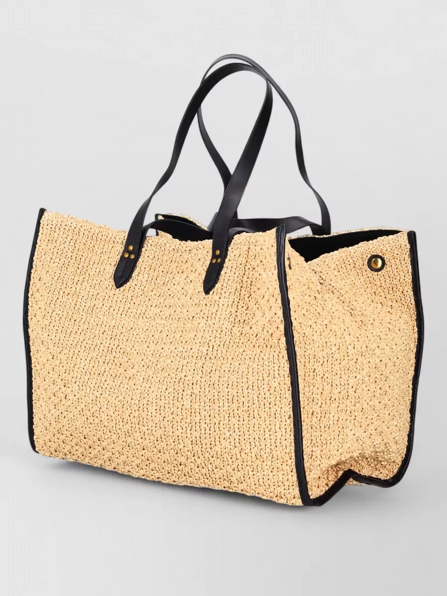 Jérôme Dreyfuss Leather Raffia Beach Bag