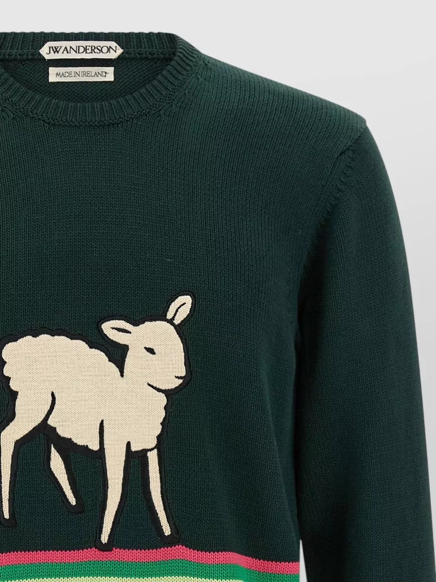 Jw Anderson Striped Sheep Cotton Jumper