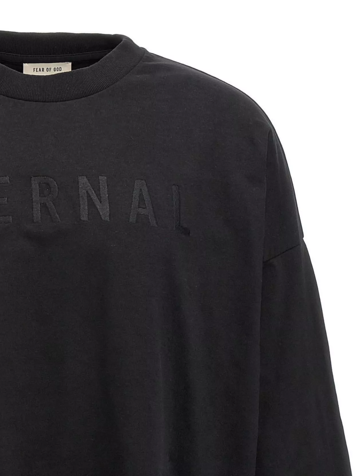 Fear Of God Ribbed Collar Crew Neck T-shirt With Long Sleeves
