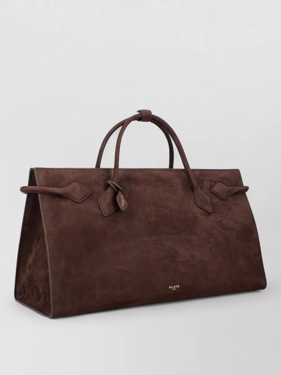 Alaïa Nubuck East West Tote Bag Structured