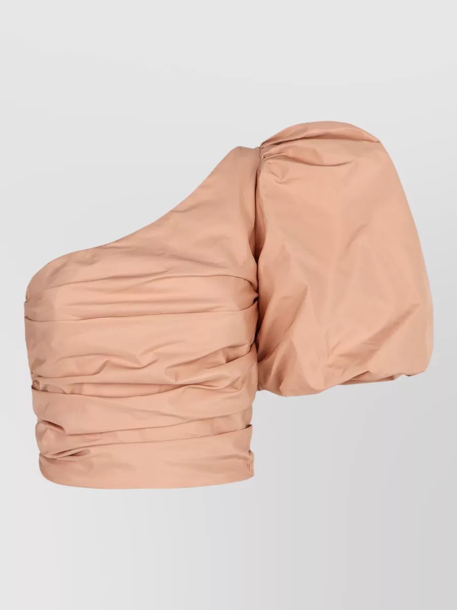 Pinko gathered one-shoulder cropped top