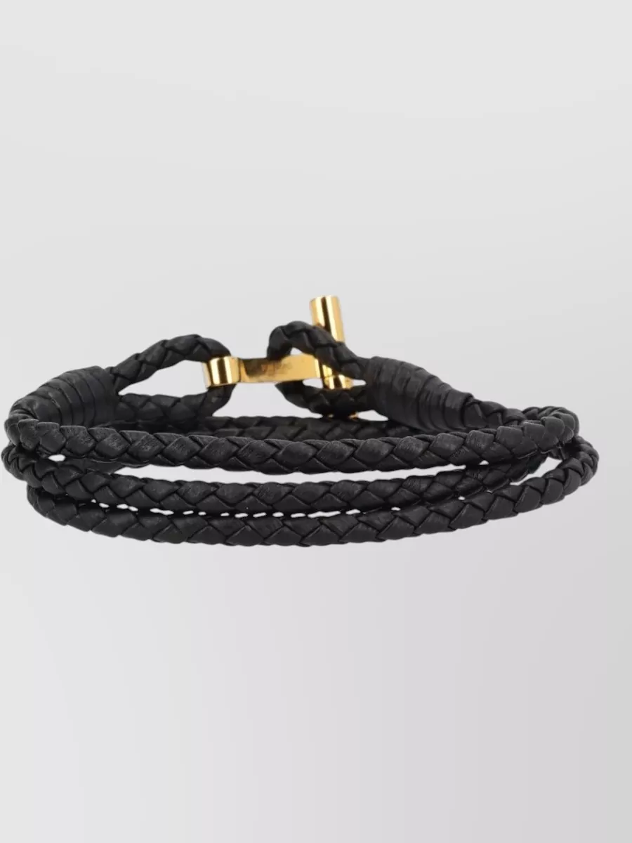 Tom Ford Braided Bracelet Adjustable Length Gold Tone