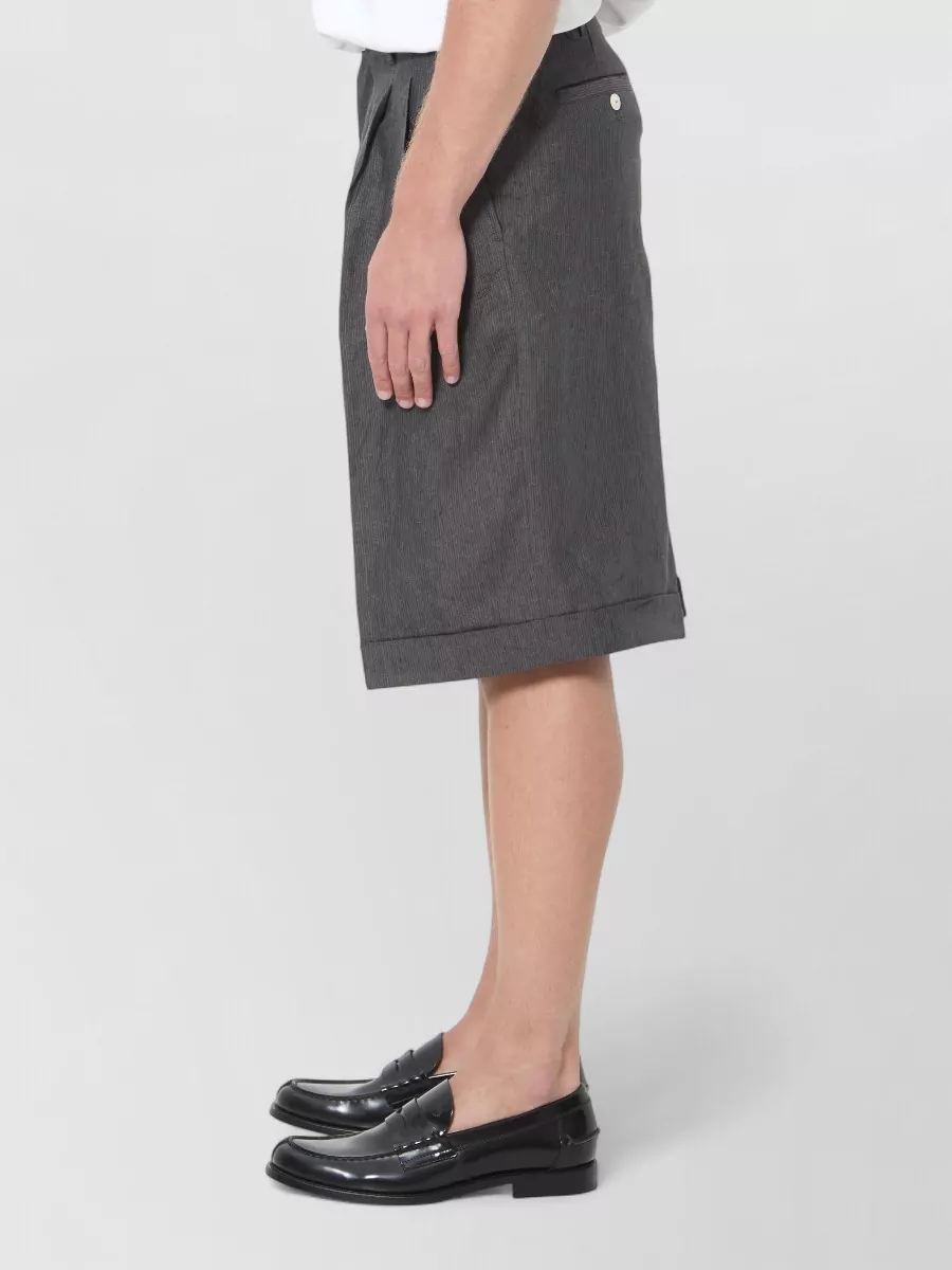 Jacquemus Linen Mid-Rise Wide-Leg Bermuda Shorts