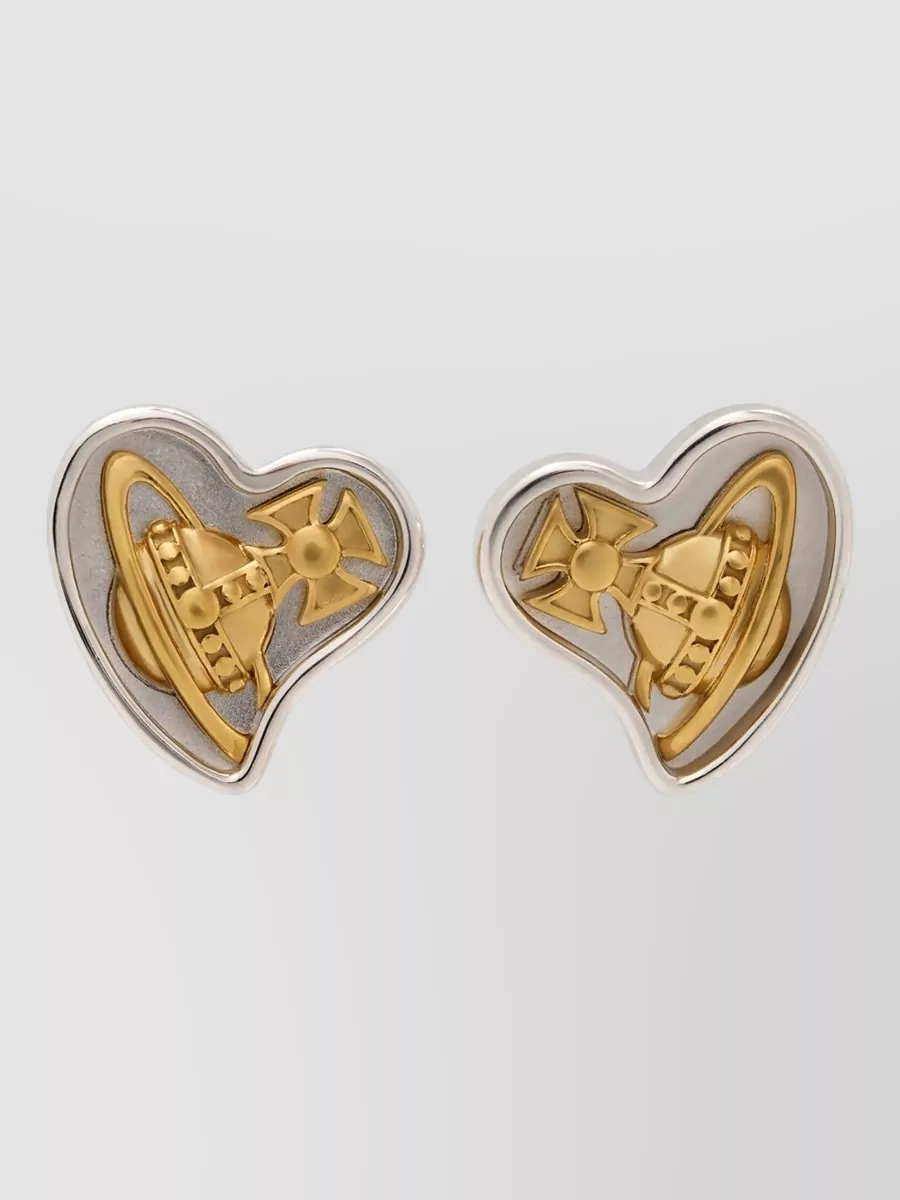 Vivienne Westwood sterling silver asymmetric faye earrings