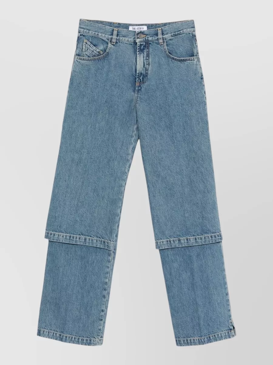 The Attico denim wide-leg jeans