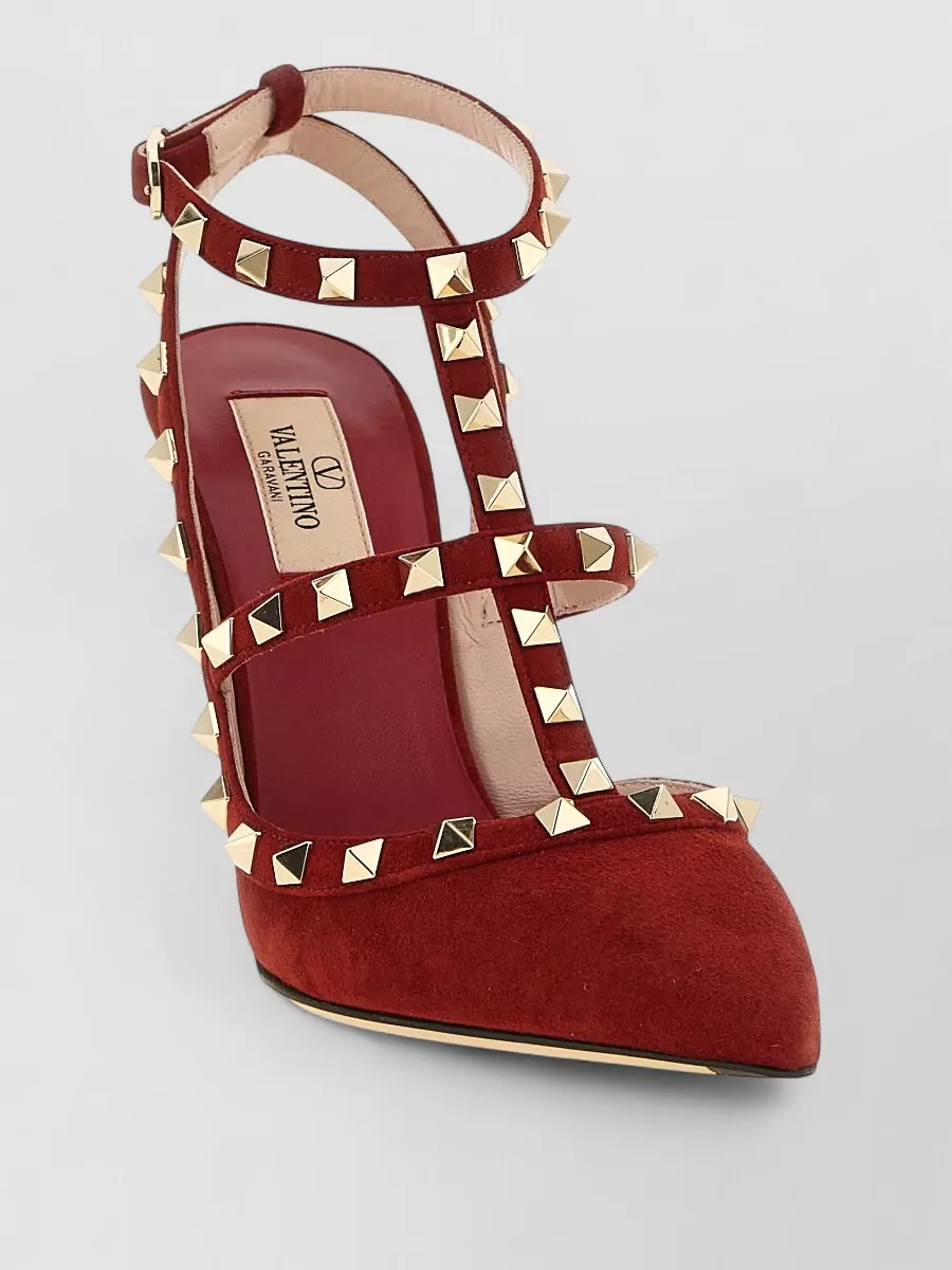 Valentino Garavani leather rockstud ankle strap pumps