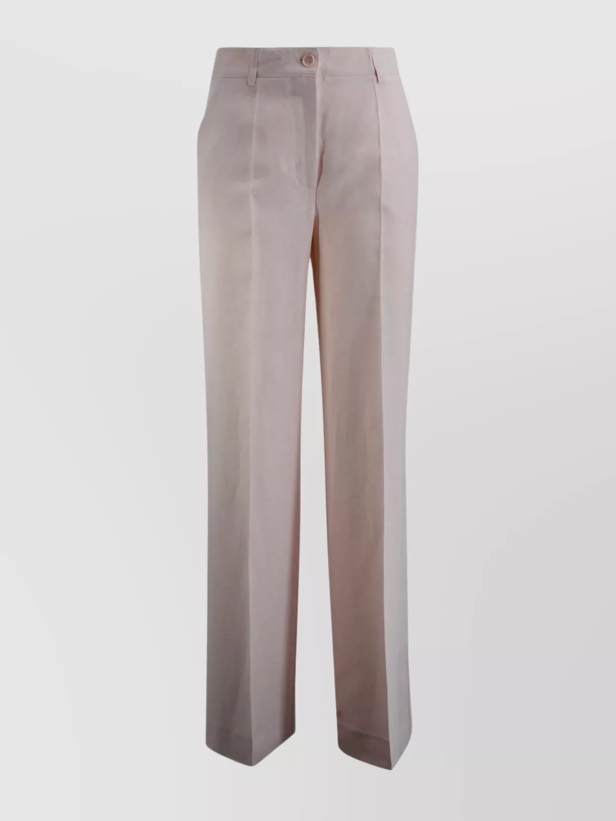 Shop P.a.r.o.s.h Streamlined Linen Blend Trousers With Pockets In Grey
