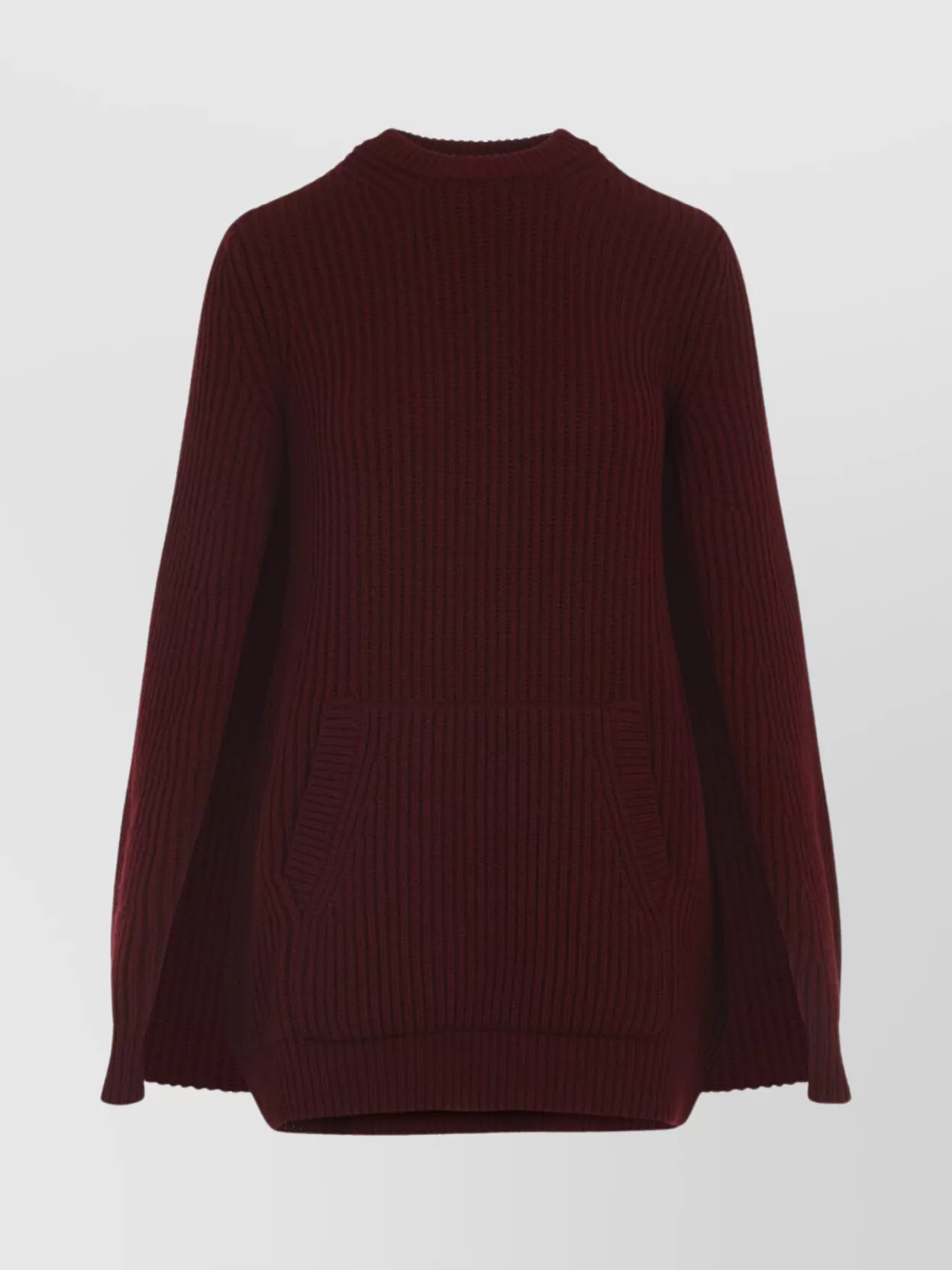 Max Mara Knit Mini Dress High Neckline In Burgundy