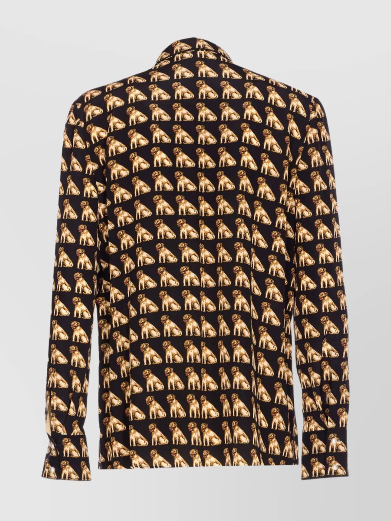 Valentino Collar Shirt With Long Sleeves And All-over Print In Multi