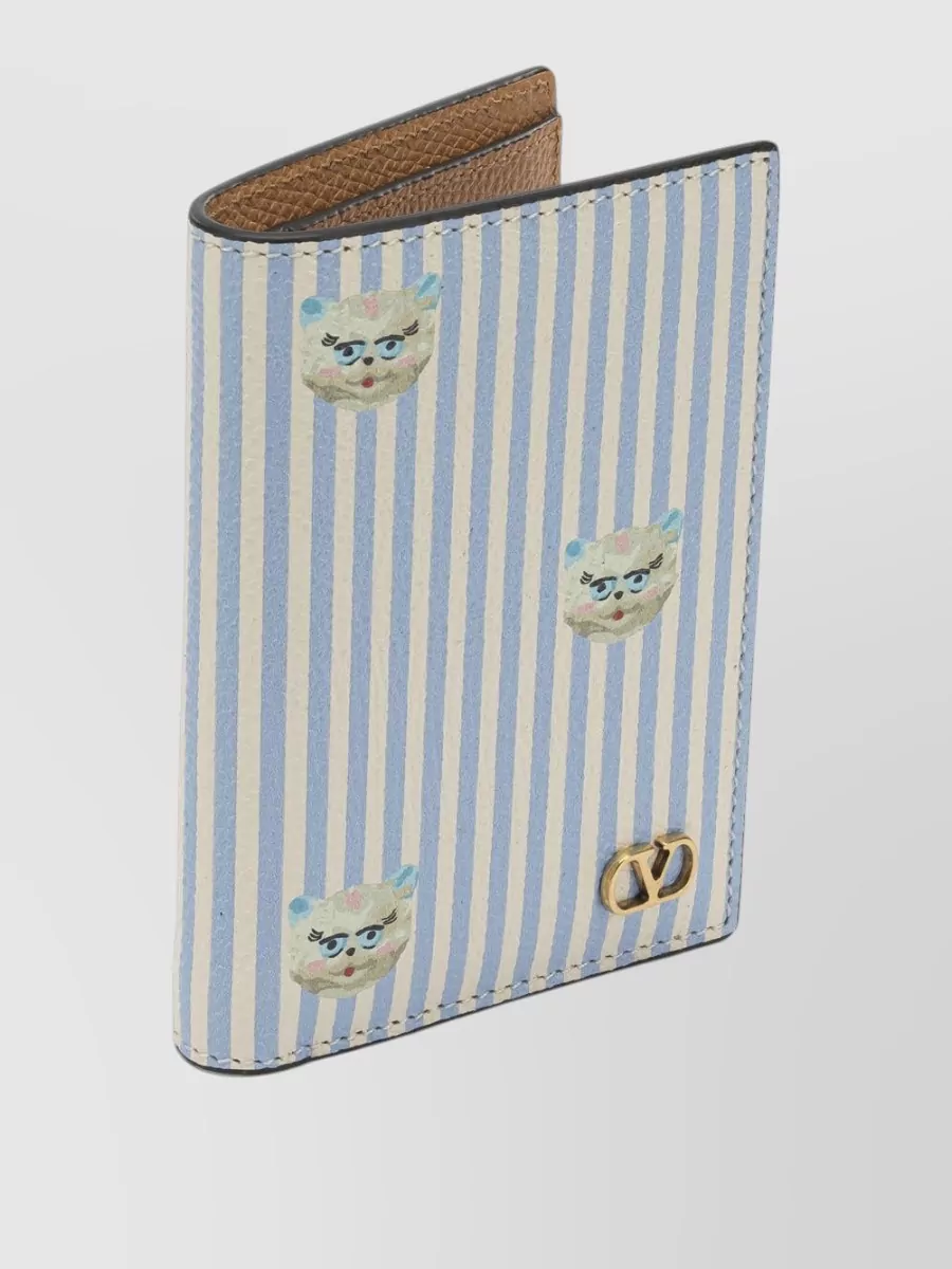 Valentino Garavani Vlogo Signature Card Holder Cat Stripes