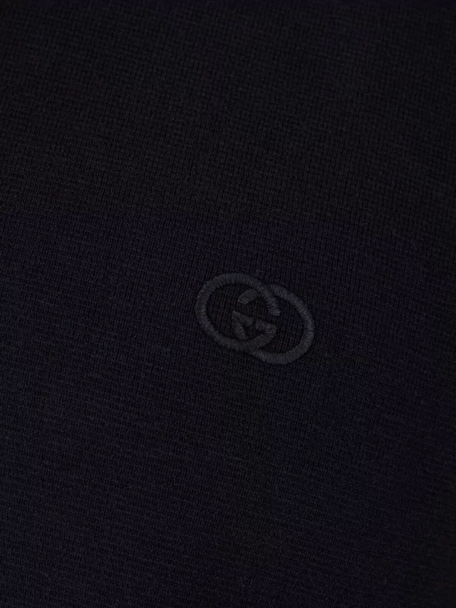 Gucci Silk Blend Long-Sleeve Polo Shirt