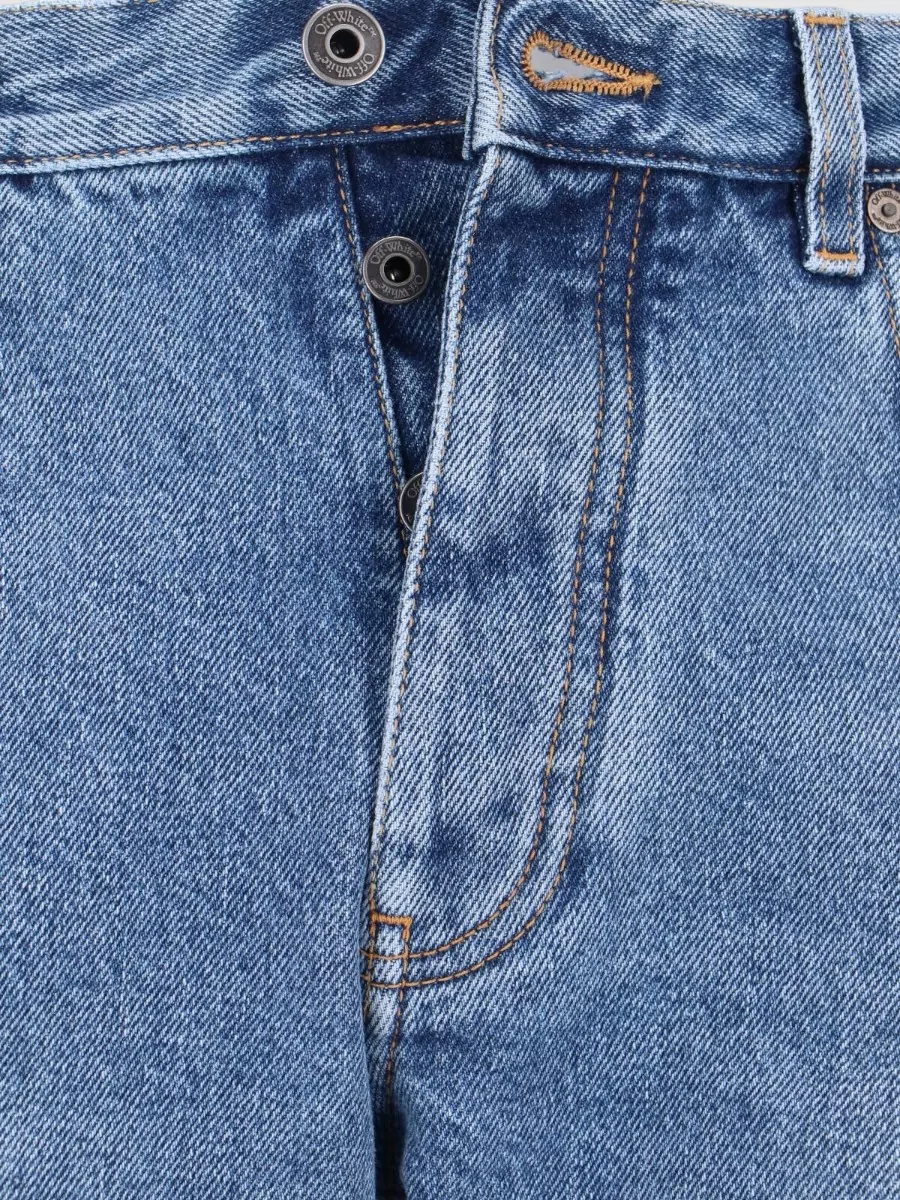 Off-White Straight Trousers Belt Loops Back Pockets