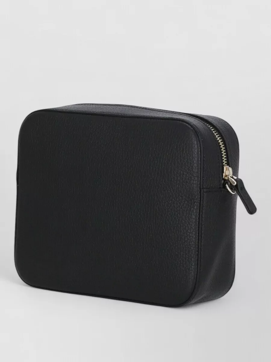 Coccinelle Leather Shoulder Bag Textured Logo Strap