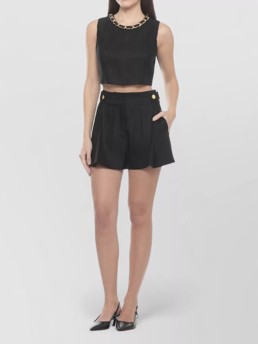 Elisabetta Franchi Linen Cropped Shorts