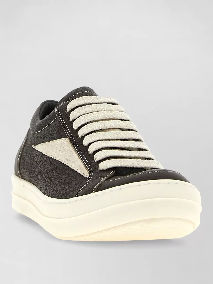 Rick Owens leather low-top lace-up sneakers