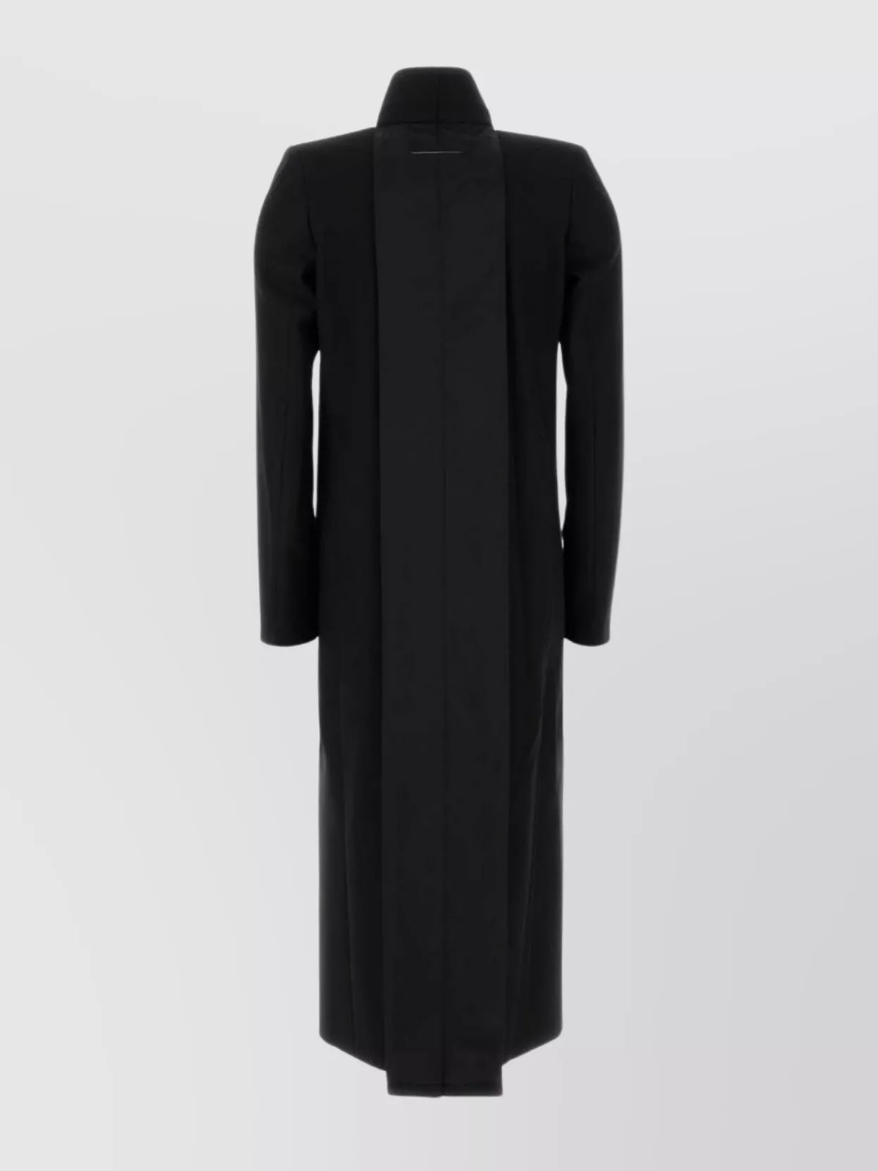 Mm6 Maison Margiela Longline Wool Coat Notched Lapels In Black