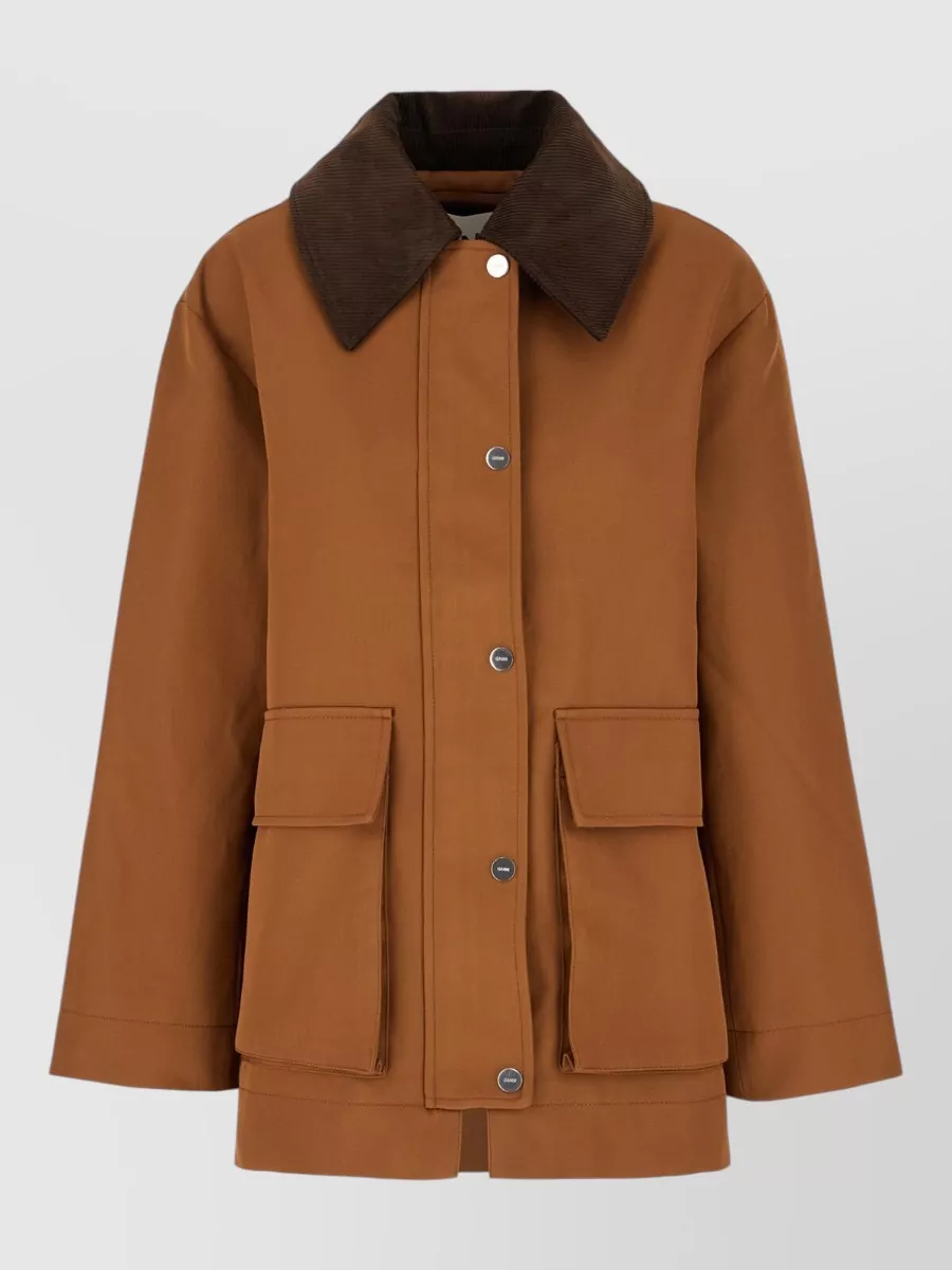 Ganni Cotton single breasted coat