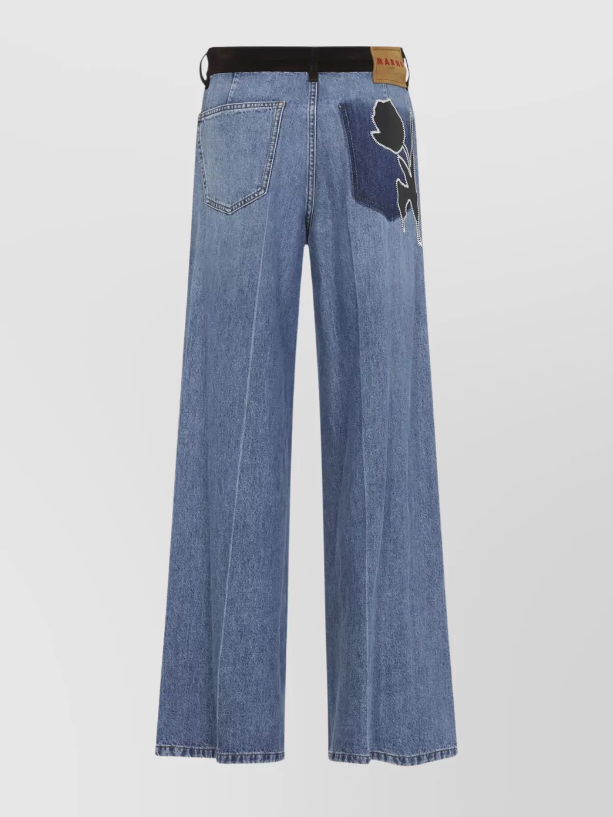 Marni 5-pocket Denim Trousers Contrast Waistband In Blue