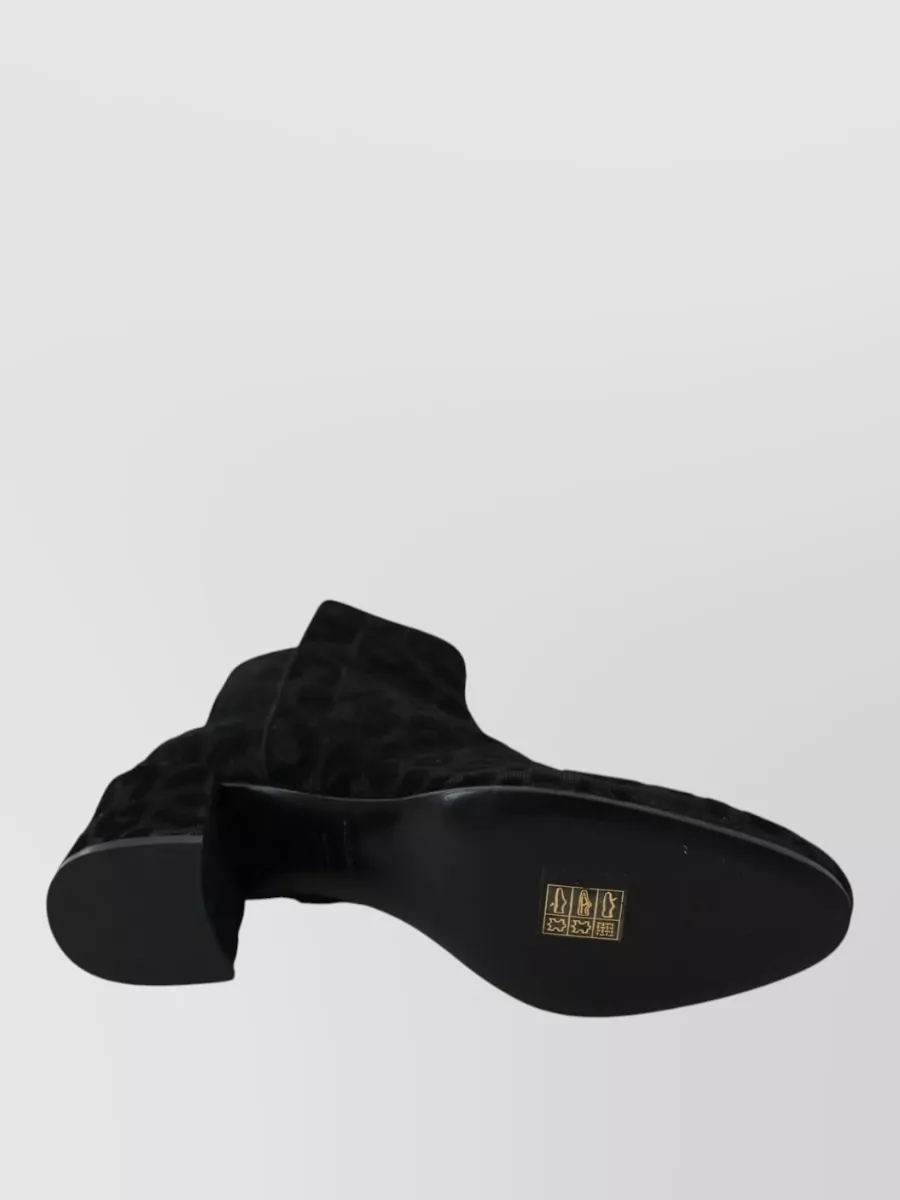Dolce&Gabbana Leopard Velvet Ankle Boots