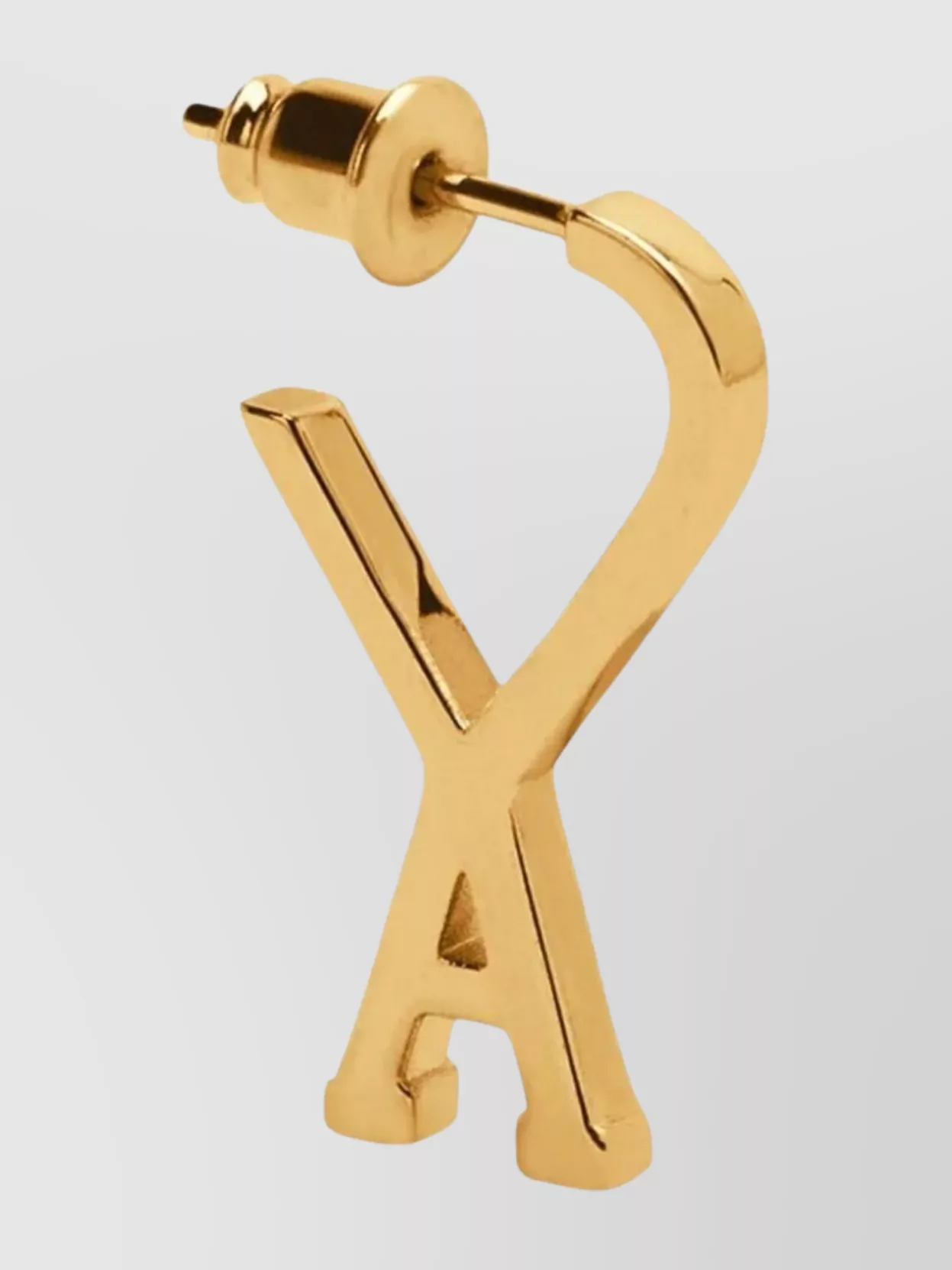 Ami Paris Heart Friend Letter Gold Hoop Earrings