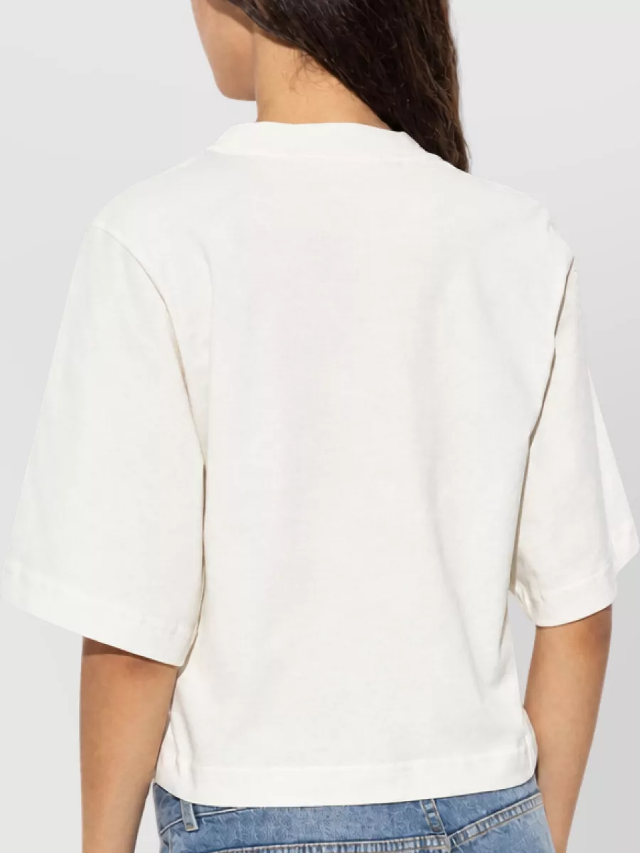Palm Angels Cropped Boxy Cotton T-Shirt