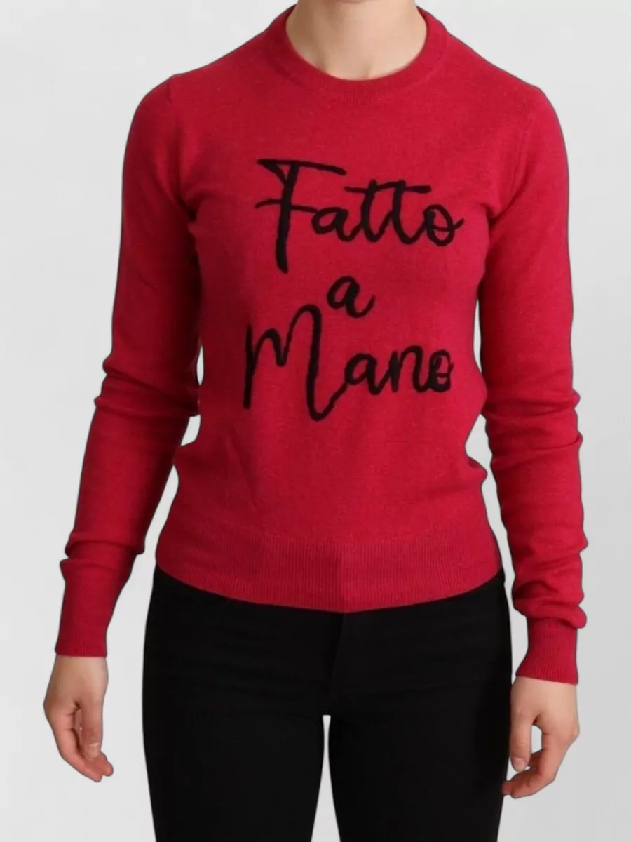 Dolce&Gabbana Cashmere wool embroidered long-sleeve sweater