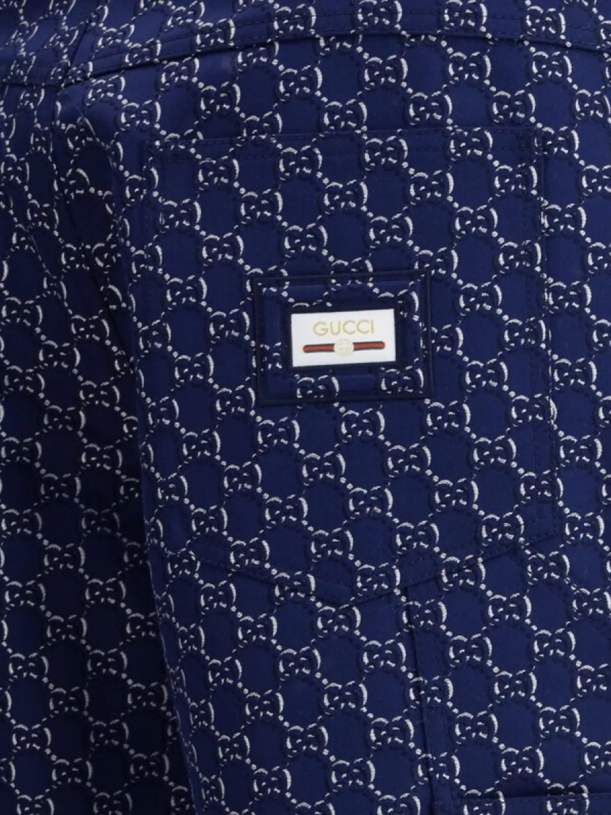 Gucci Cotton Jacquard Pant With Gg Shadow