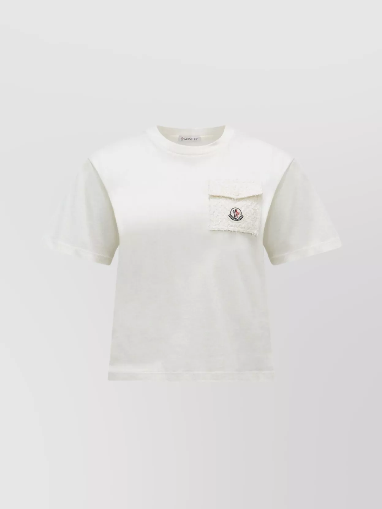 Shop Moncler Logo T-shirt With Contrast Texture And Pockets