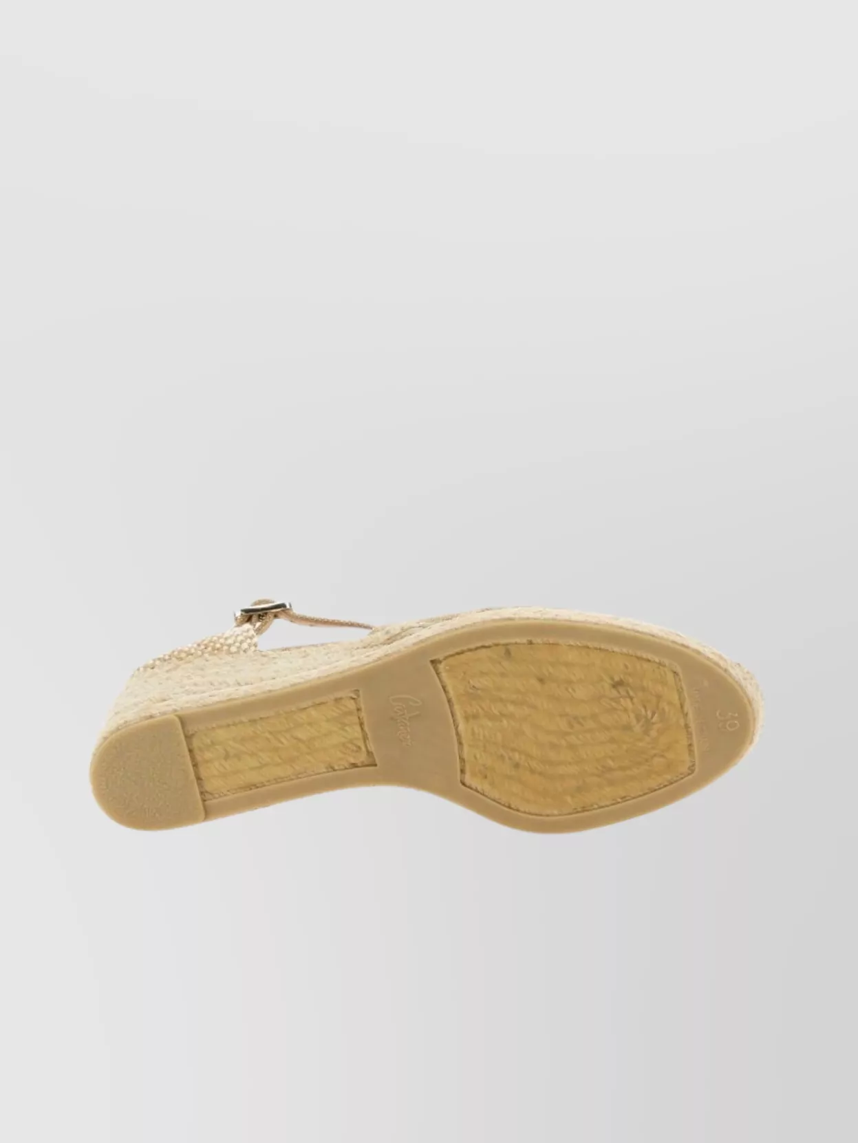 Shop Castaã±er Wedge Espadrille Peep Toe Textured Fabric