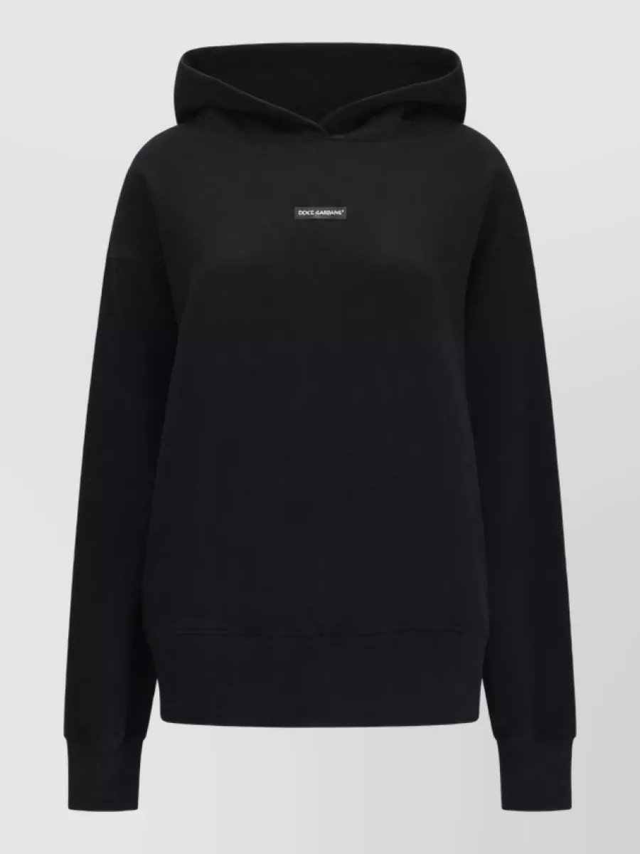 Dolce&Gabbana Cotton logo-patch hooded sweatshirt