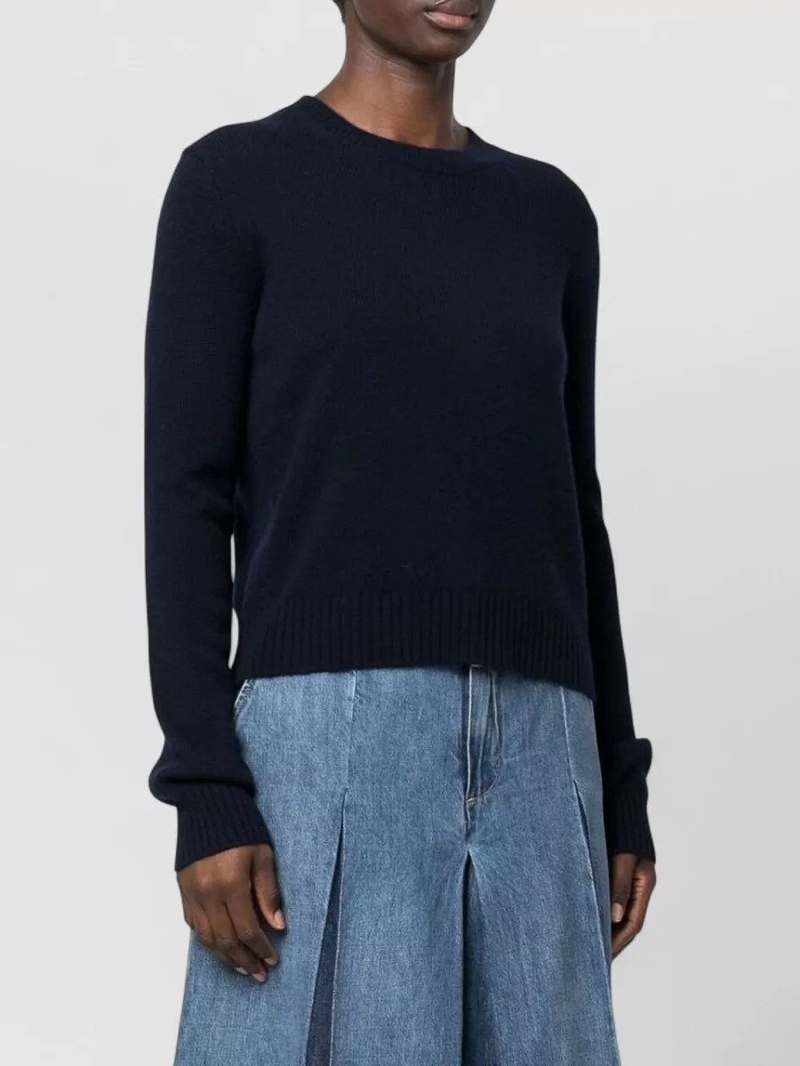 Lisa Yang Cashmere Fine-Knit Cropped Crew-Neck Sweater